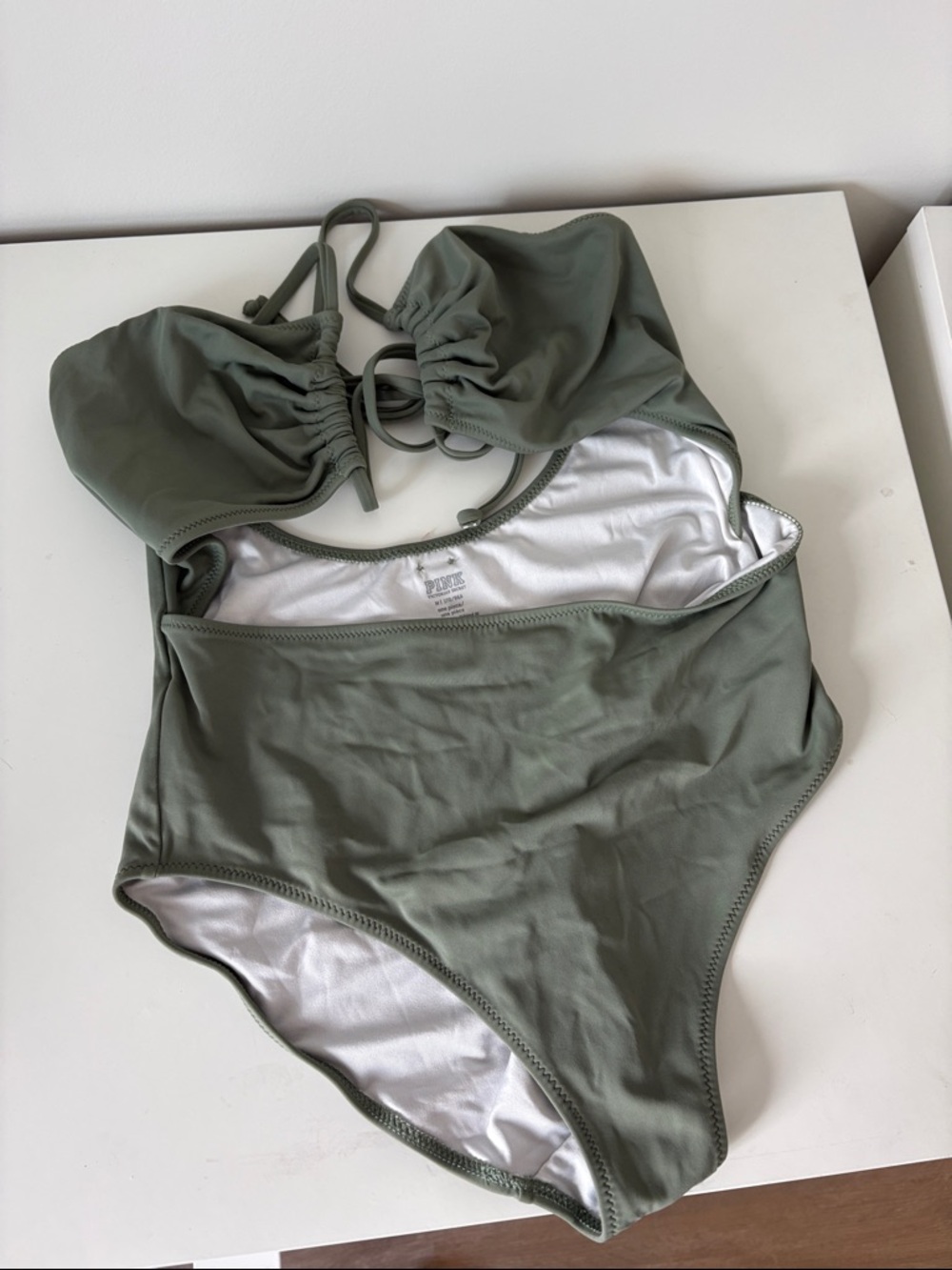 PINK Victoria's Secret Olive Green One-Piece Swim